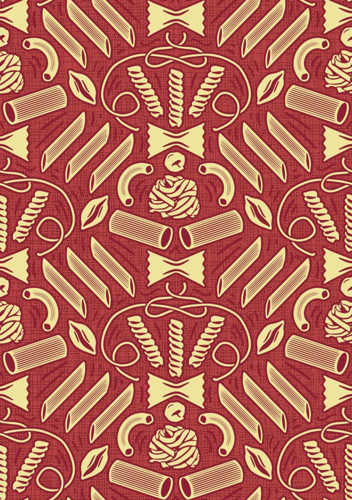 Italian Pasta Pattern by Alexandra Weise — canvas wall art