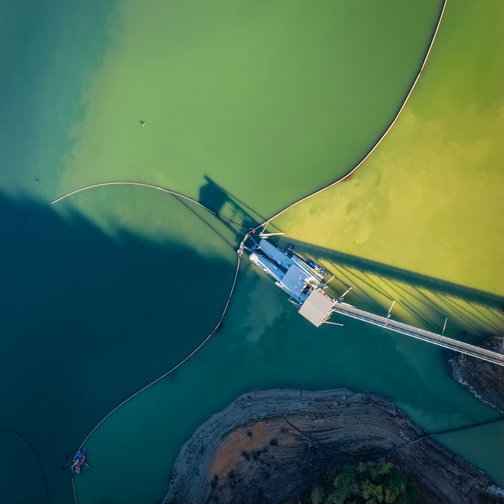 Green Blue Water Station by Shenshen Dou — canvas wall art