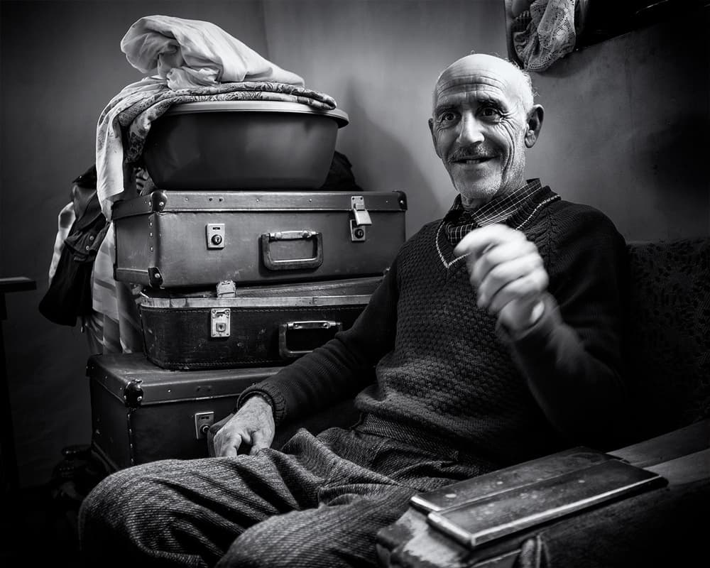 Smiling Old Man by Marcel Rebro — canvas wall art