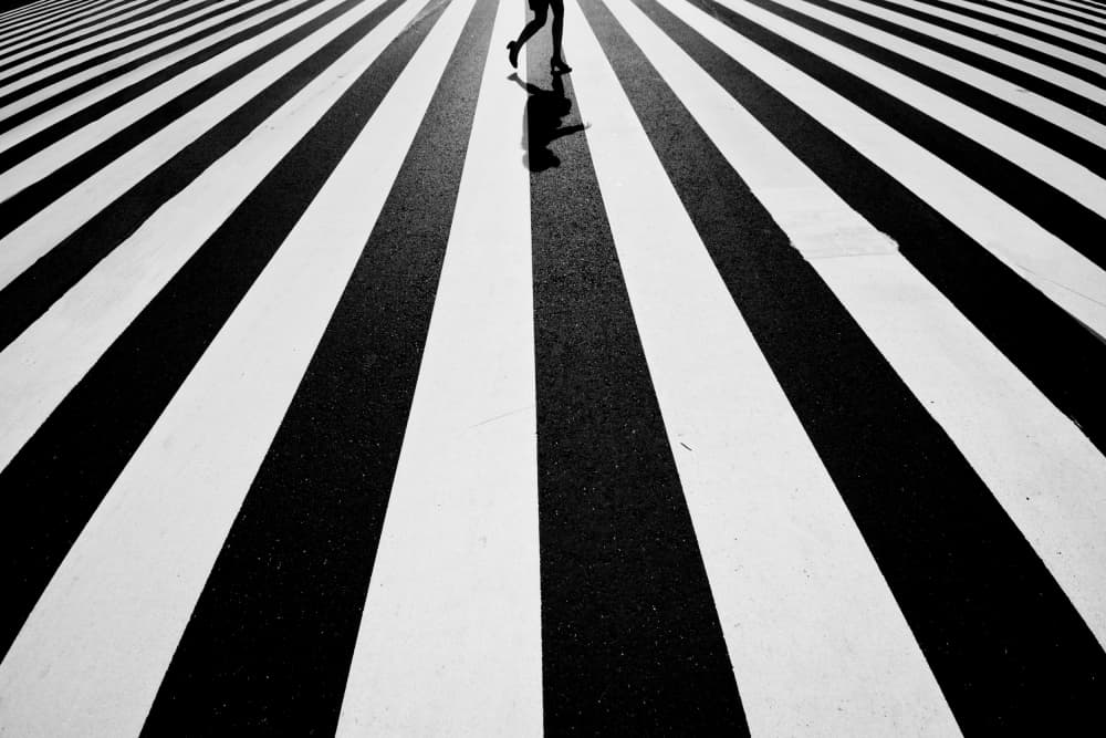 Walking on Stripes by Kouji Tomihisa — canvas wall art