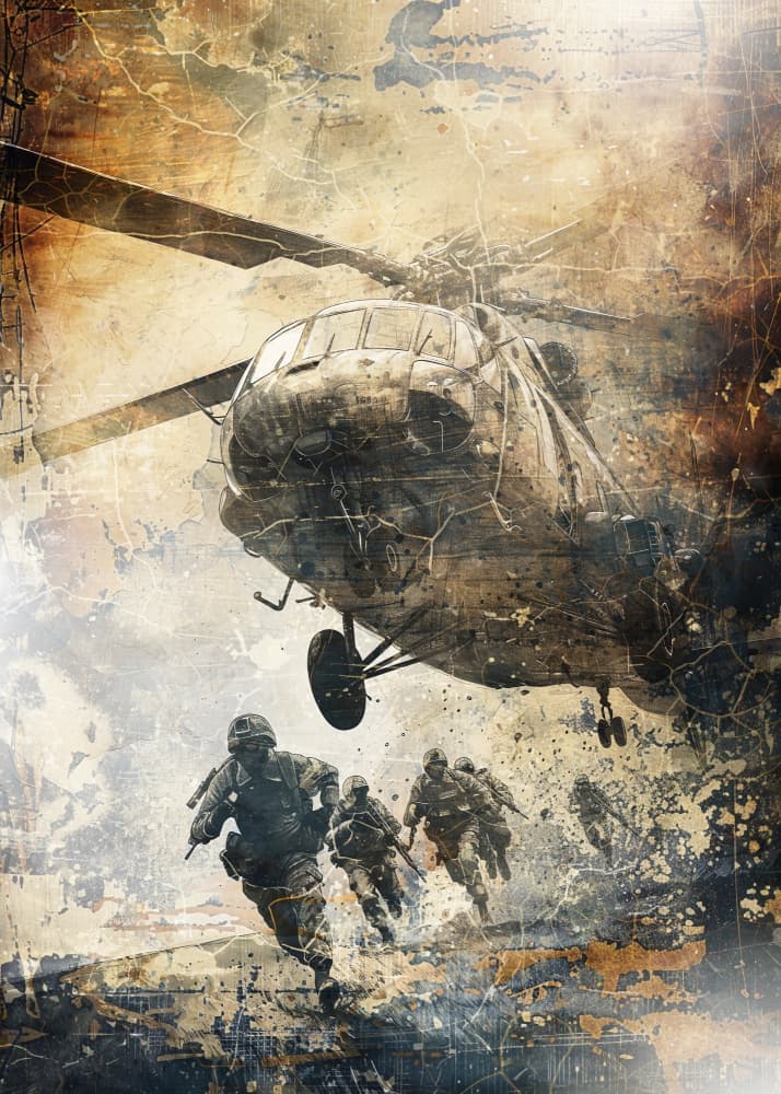 Gritty Military Action by Rafal Kulik — canvas wall art