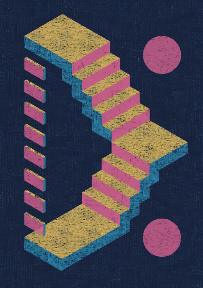 Impossible Stairs Illusion by Amy Louise Baker — canvas wall art