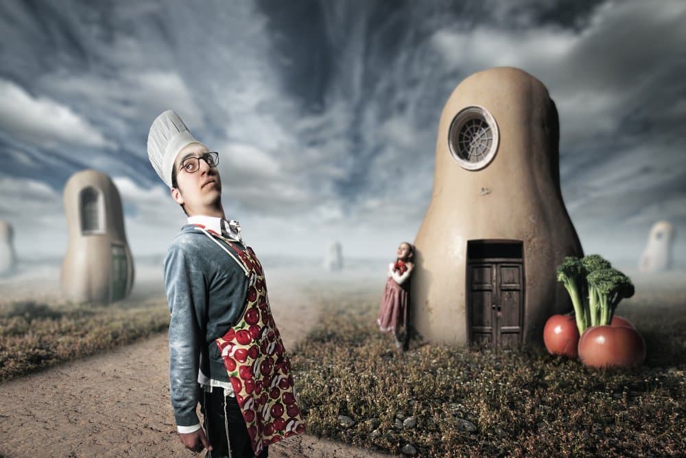 Surreal Chef's Gourd World by Noam Mymon — canvas wall art