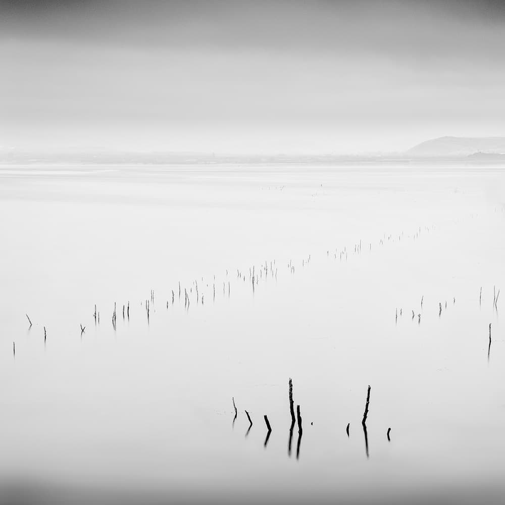 Minimalist Lake Poles by George Digalakis — canvas wall art