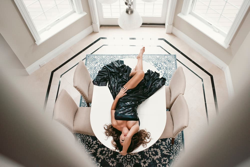 Stylish Woman On Table by Carmit Rozenzvig — canvas wall art
