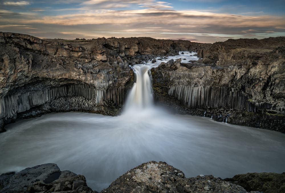 Basalt Column Waterfall by Ronny Olsson — canvas wall art