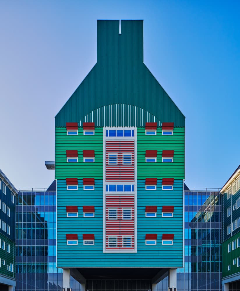 Colorful Modern Architecture by Michael Echteld — canvas wall art