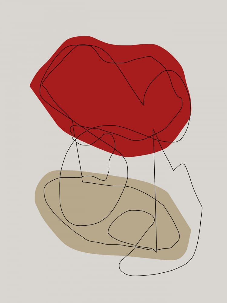Abstract Red Beige Flow by Juliana Sampaio Silva — canvas wall art