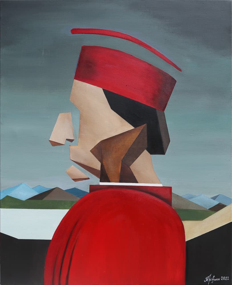 Abstract Red Profile by Alexander Trifonov — canvas wall art