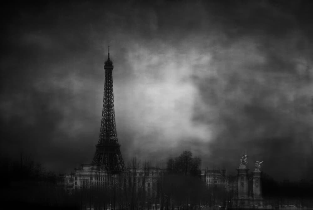 Moody Eiffel Tower Paris by Jose C. Lobato — canvas wall art