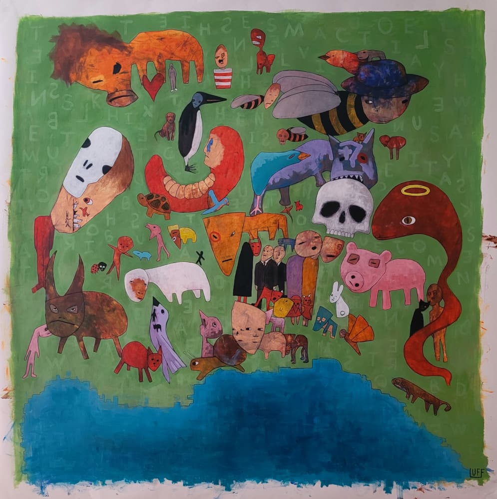 Surreal Creature Gathering by Sam Luff — canvas wall art