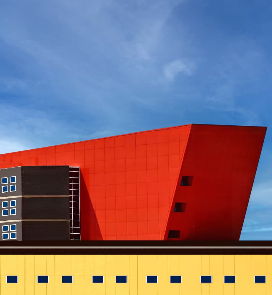 Bold Red Architecture by Arnon Orbach — canvas wall art