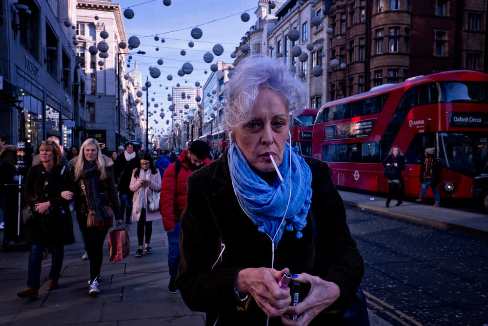 Purple Hair London Street by Lorenzo Grifantini — canvas wall art
