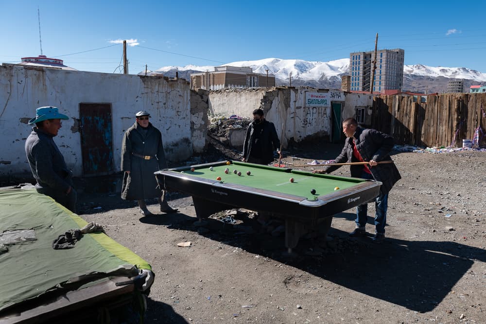 Outdoor Billiards Game by Marc Pelissier — canvas wall art
