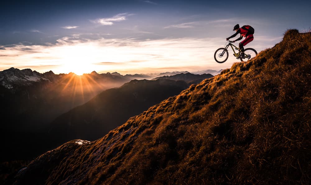 Sunset Mountain Biking Adventure by Sandi Bertoncelj — canvas wall art