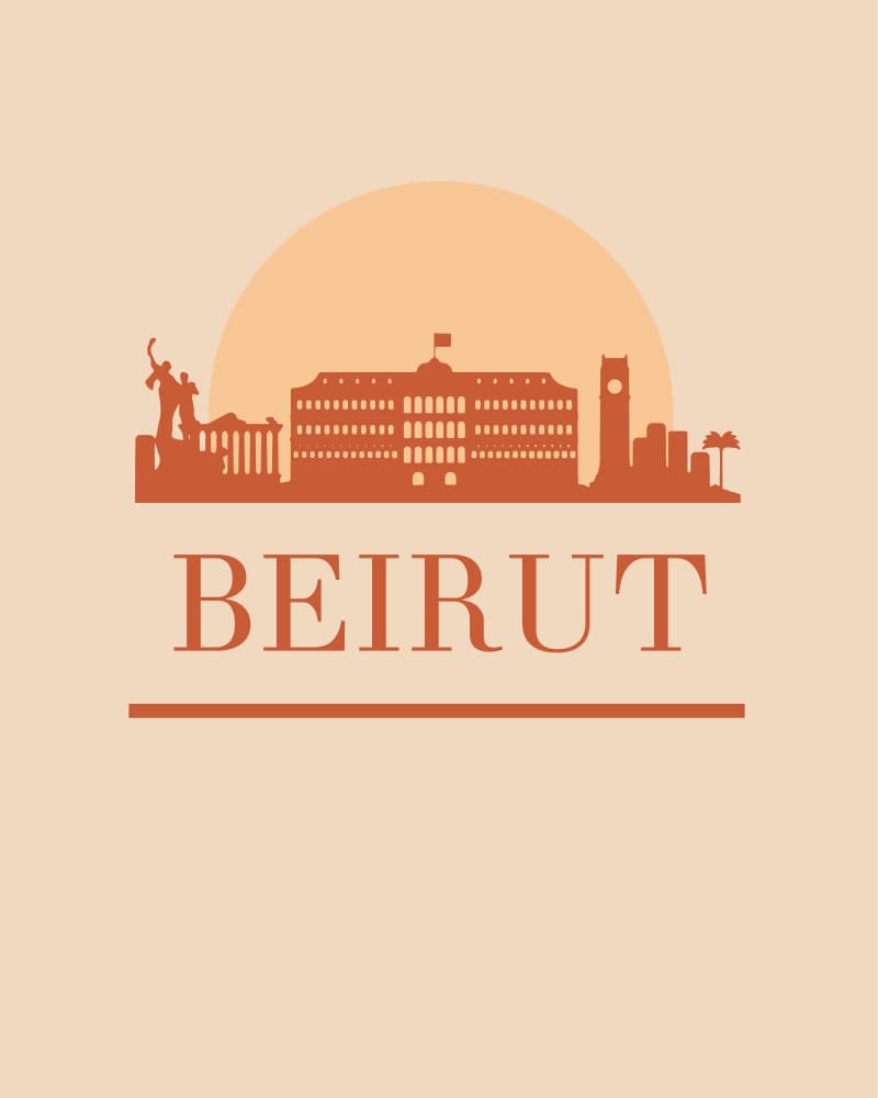 Beirut City Skyline by Emiliano Deificus — canvas wall art