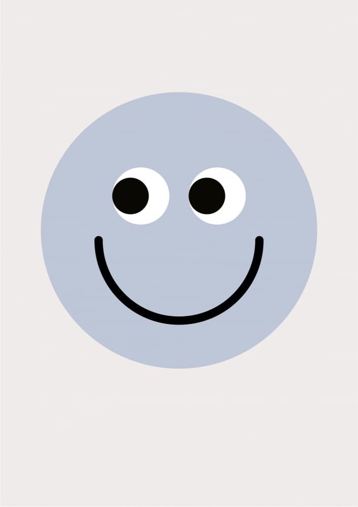Happy Blue Face by FINE FINE STUFF — canvas wall art