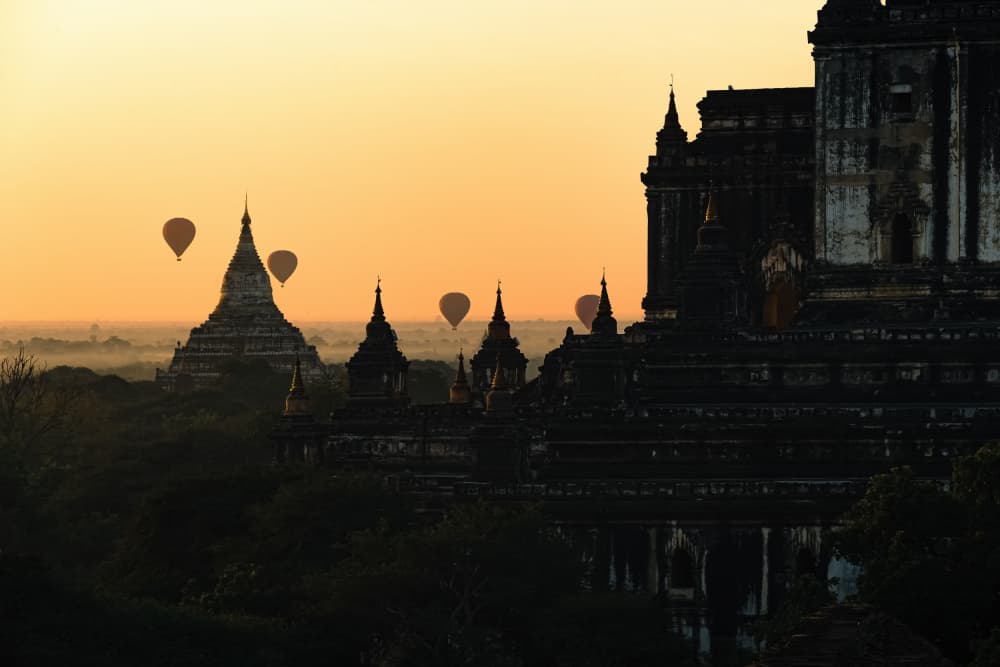 Golden Bagan Sunrise by Marco Tagliarino — canvas wall art