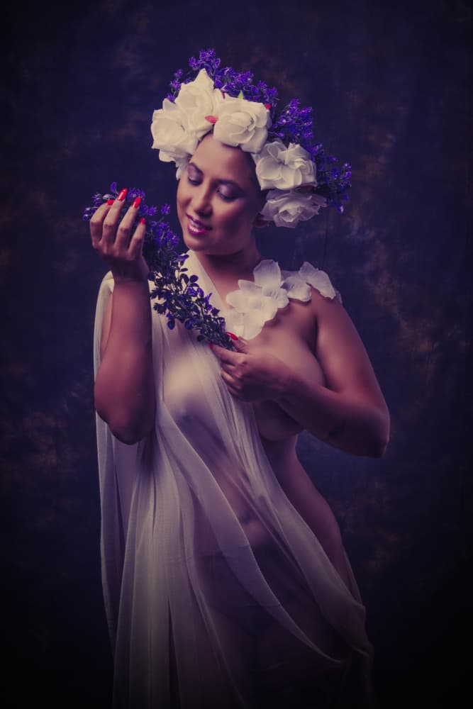 Ethereal Floral Goddess by PARTHA BHATTACHARYYA — canvas wall art
