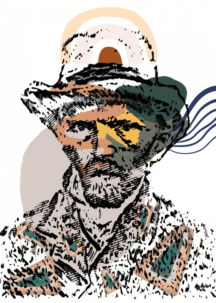 Abstract Man in Hat by Doa Project — canvas wall art