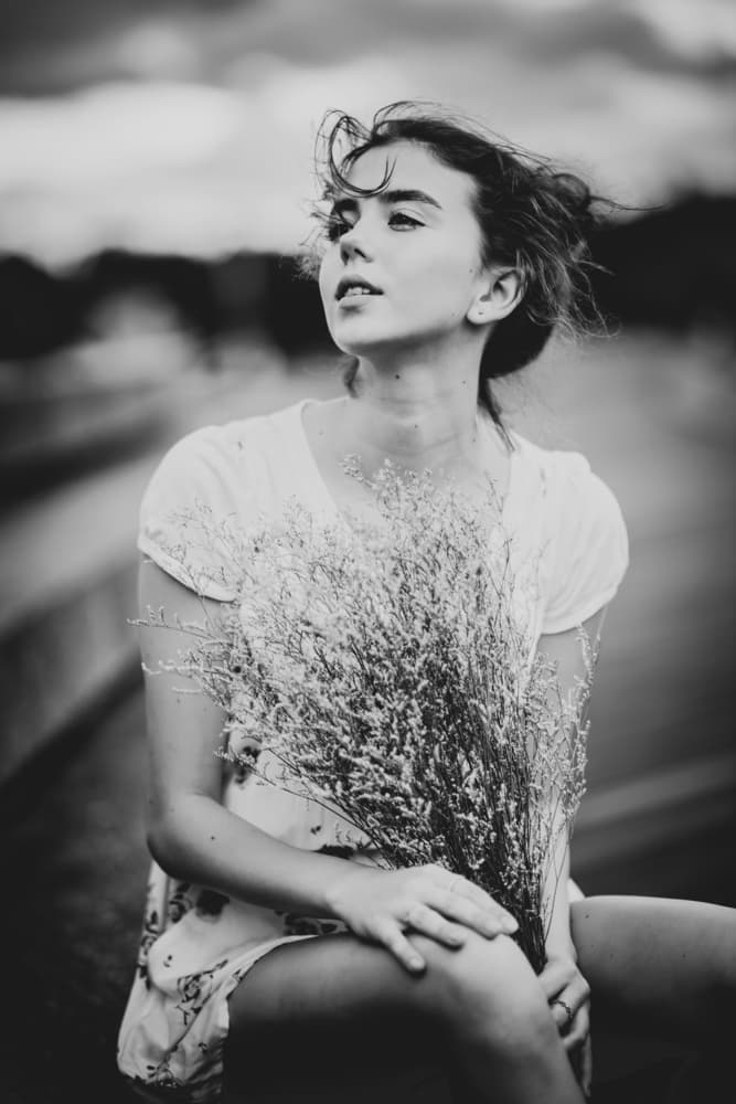 Dreamy Woman With Flowers by Alexey Zhukov — canvas wall art