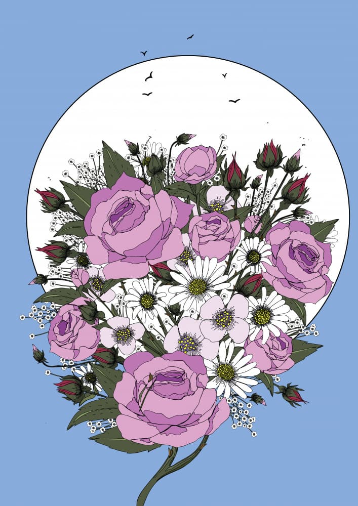 Romantic Floral Bouquet by Nicholas — canvas wall art