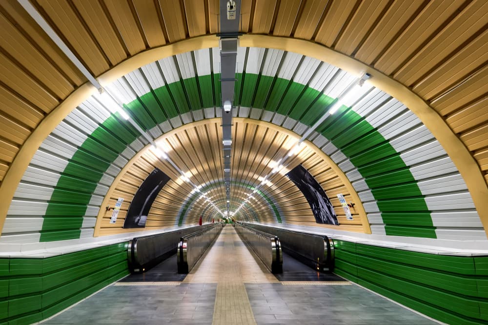 Modern Green Tunnel by Valentin Borsan — canvas wall art