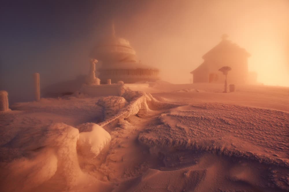 Frozen Mountain Dawn by Karol Nienartowicz — canvas wall art