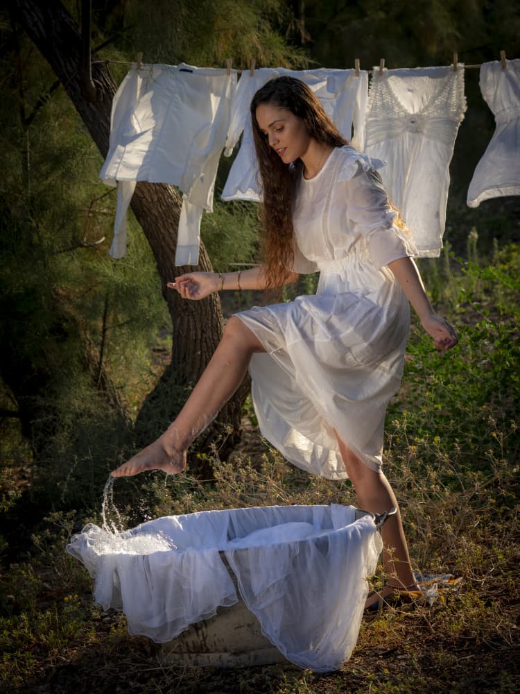 Outdoor Laundry Day by Eyal Alcalay — canvas wall art