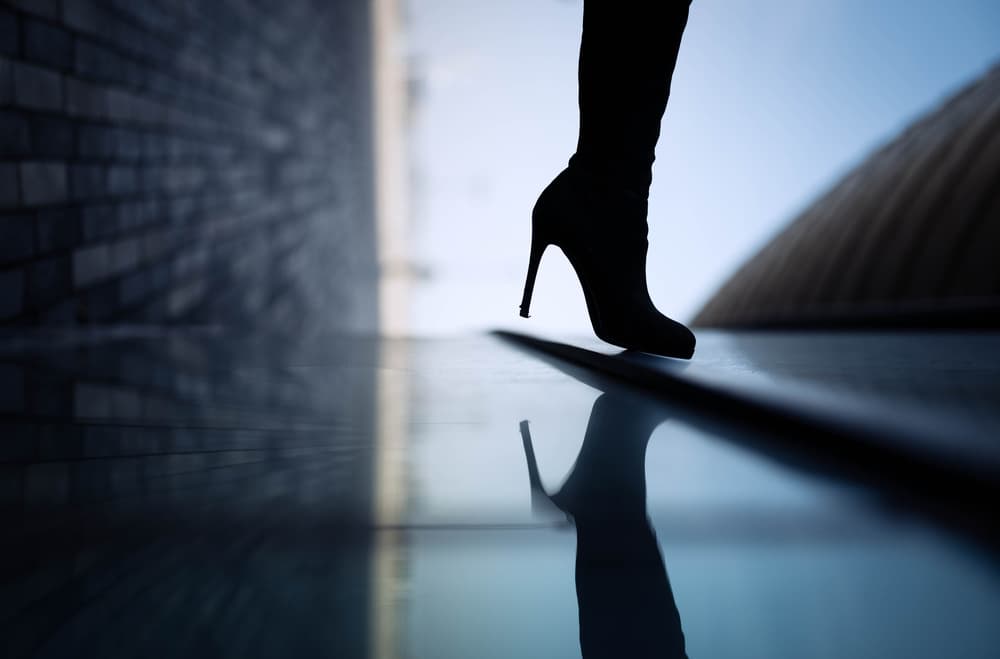 Sleek High Heel Reflection by Yuri Shepelev — canvas wall art