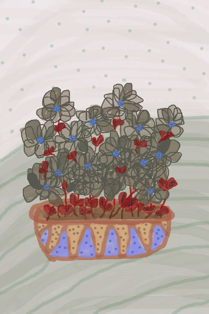 Whimsical Potted Flowers by Christina Sillen — canvas wall art