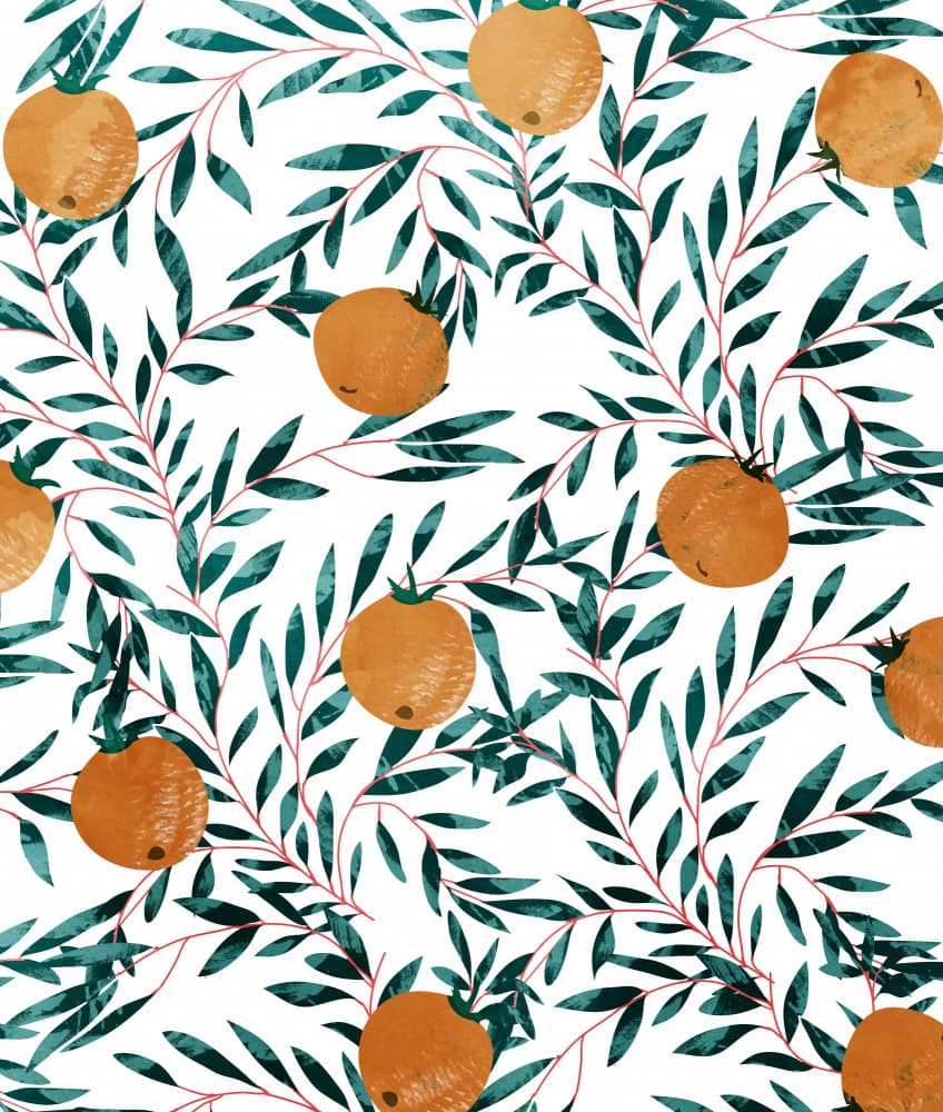 Botanical Fruit Pattern by Uma Gokhale — canvas wall art