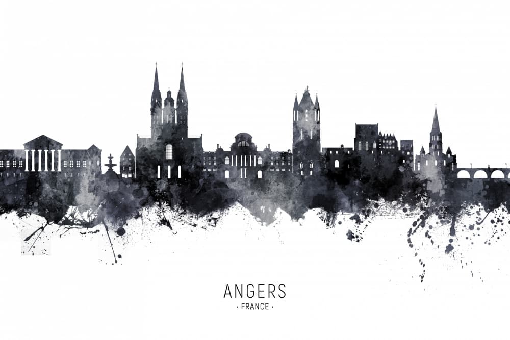 Angers France Skyline by Michael Tompsett — canvas wall art