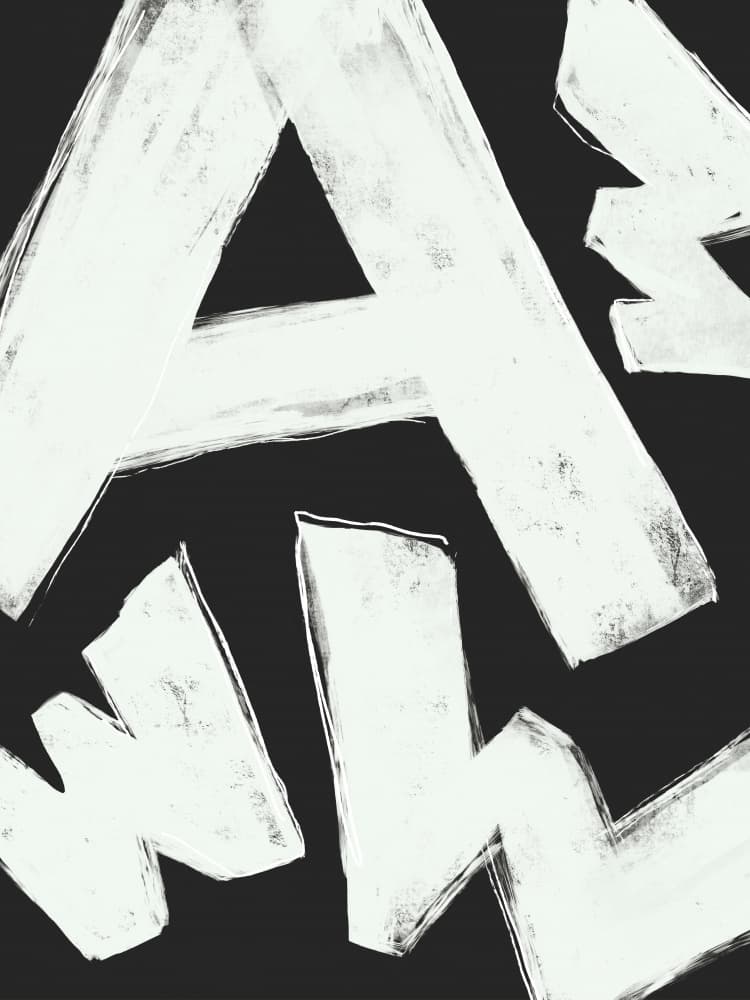 Bold Abstract Letters by Sarah Bühler — canvas wall art