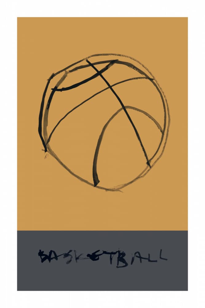 Basketball Sketch Art by cartissi — canvas wall art