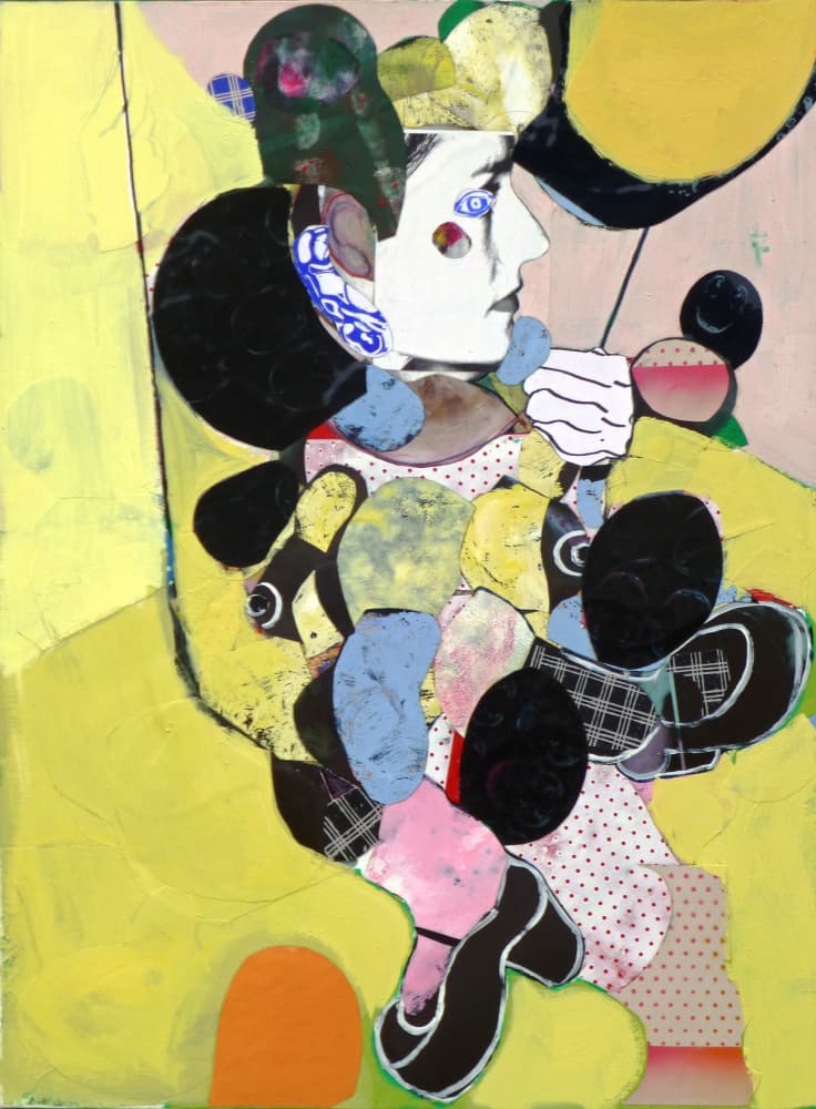 Whimsical Abstract Woman Portrait by Pascal Marlin — canvas wall art