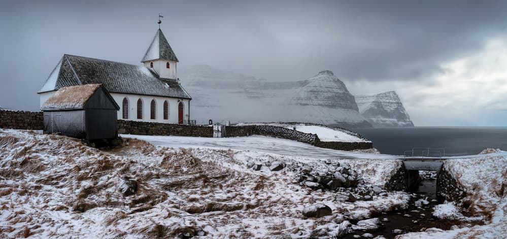 Saksun Winter Church by Wojciech Kruczynski — canvas wall art