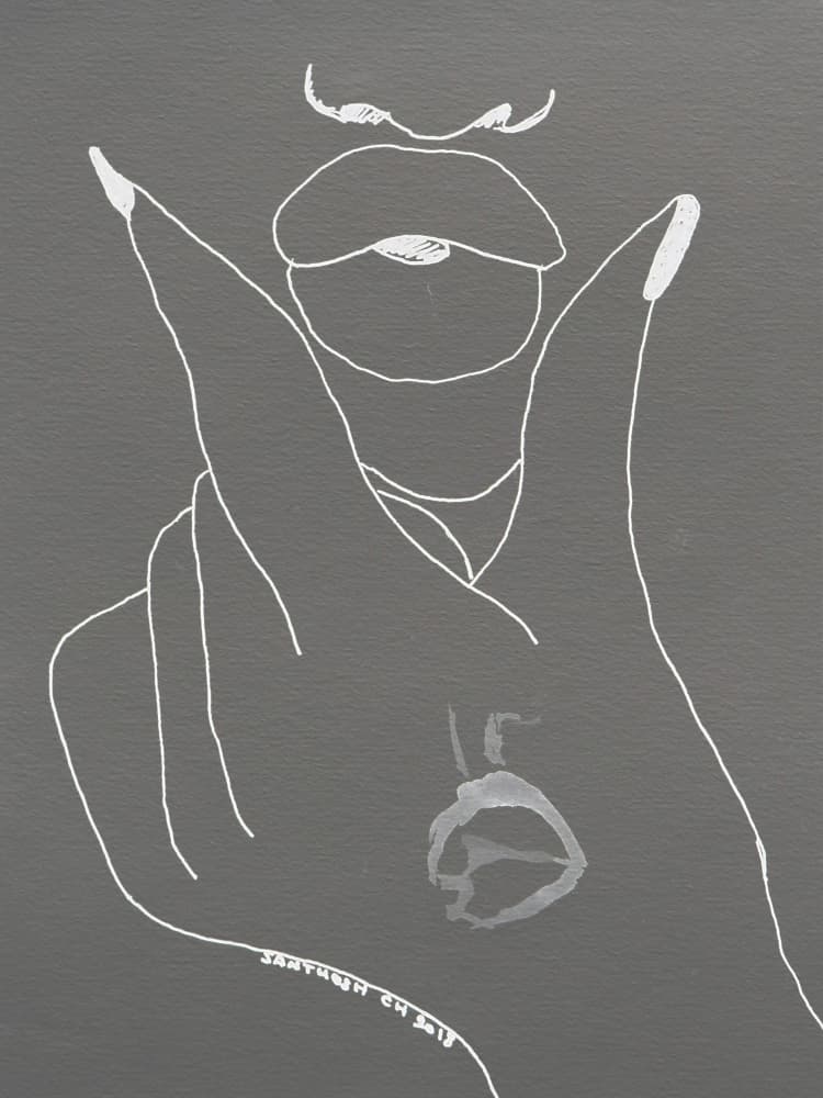 Elegant Shhh Gesture by Santhosh ch — canvas wall art
