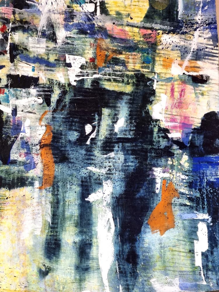Textured Blue Orange by David Antonides — canvas wall art