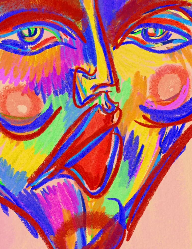 Vivid Abstract Face by JLC ART — canvas wall art