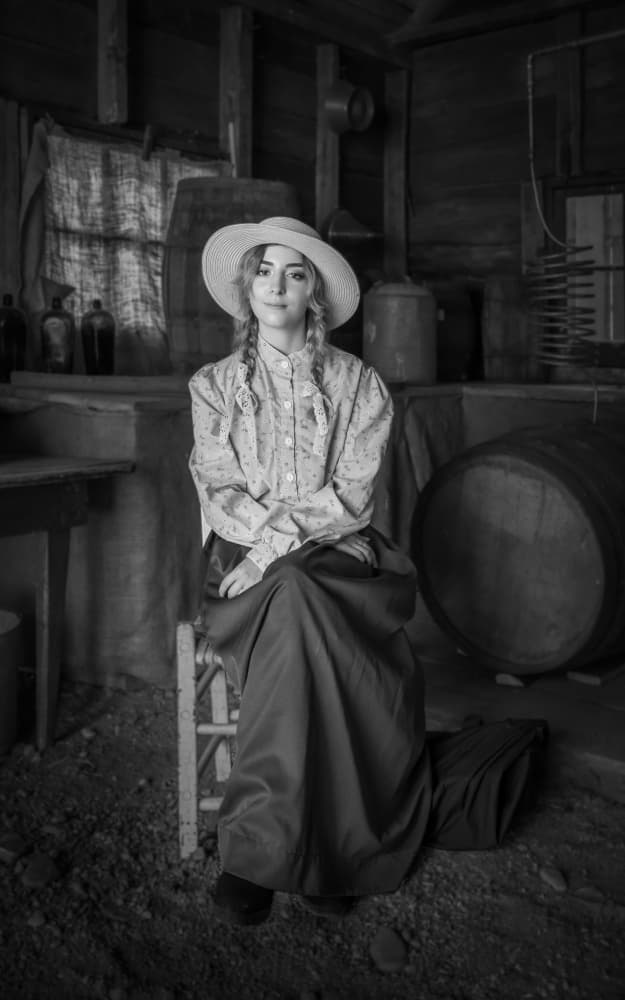 Pioneer Girl Portrait by Miroslaw Prybinski — canvas wall art