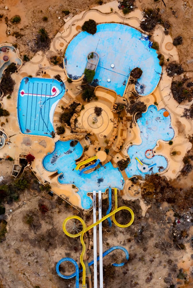 Abandoned Waterpark Aerial by Gilad Topaz — canvas wall art