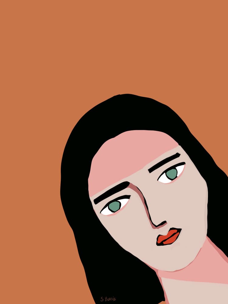 Pensive Abstract Woman by Sharyn Bursic — canvas wall art