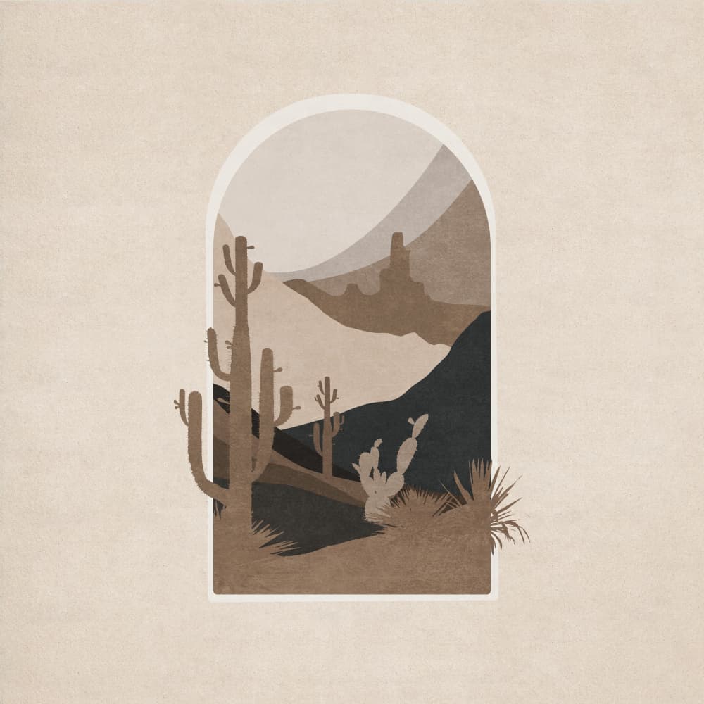 Desert Window Scene by Emel Tunaboylu — canvas wall art