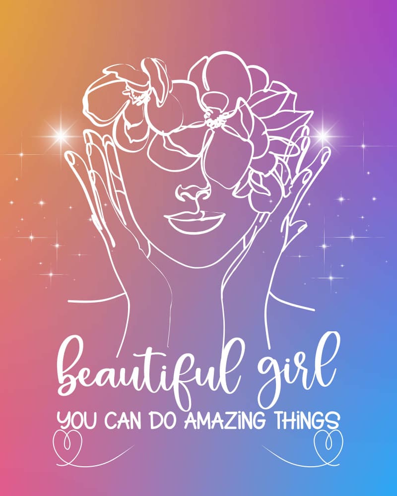 Beautiful Girl Floral Dream by Alva Jumath — canvas wall art