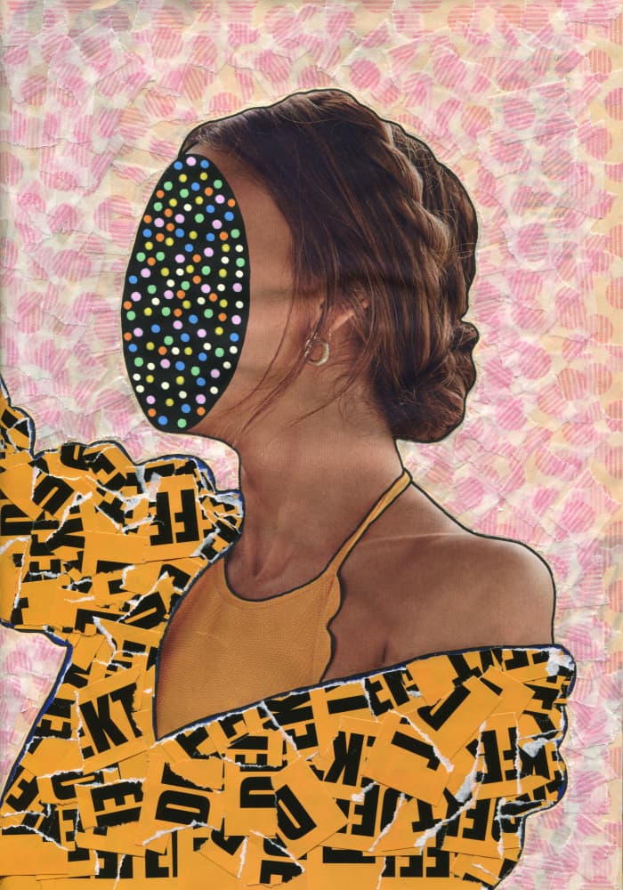 Abstract Collage Portrait by Naomi Vona — canvas wall art