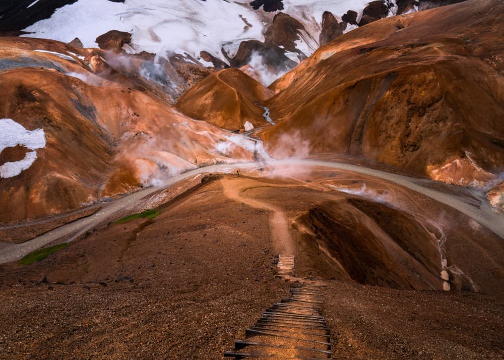 Colorful Geothermal Landscape by Hanping Xiao — canvas wall art