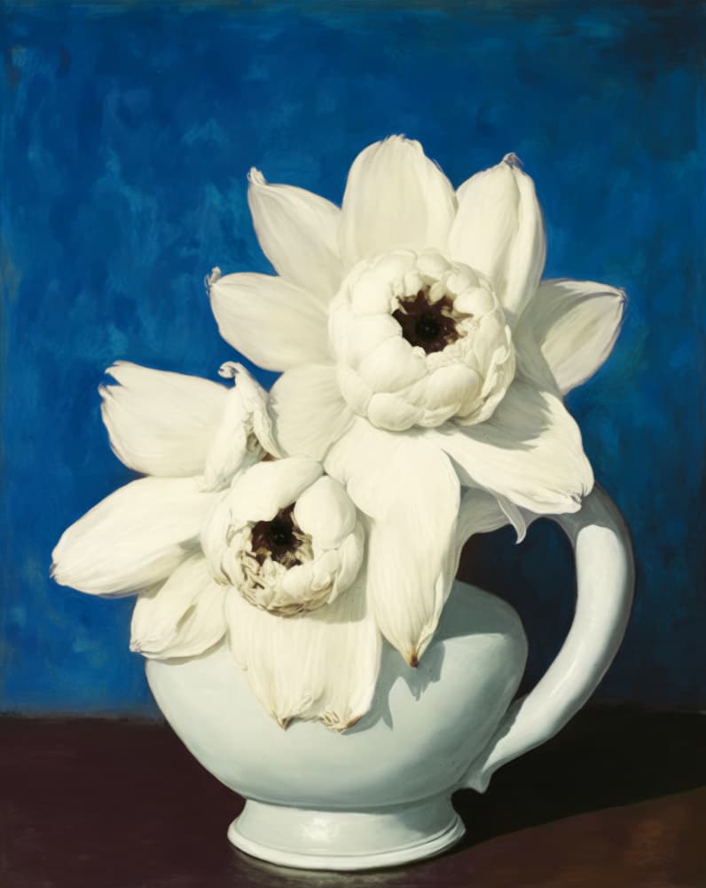 White Petal Symphony by Treechild — canvas wall art