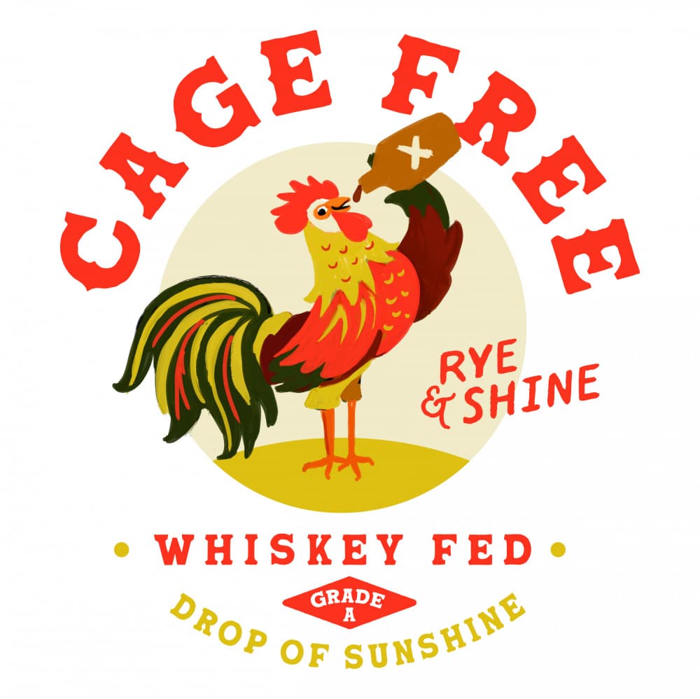Cage Free Whiskey Drinking Rooster by The Whiskey Ginger — canvas wall art