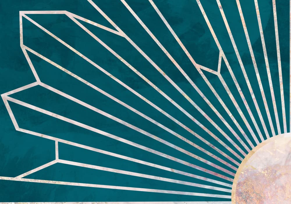 Radiant Teal Sunburst by Sarah Manovski — canvas wall art
